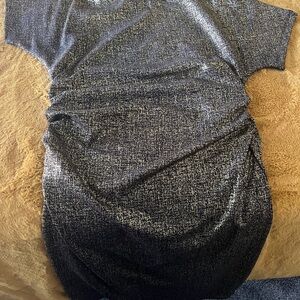 Gibson Latimer off the shoulder black and gold dress